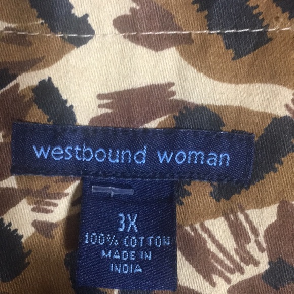 WESTBOUND WOMAN 100% Natural Cotton Animal Print Safari Style Zip Up Y2K Shacket - Picture 15 of 16